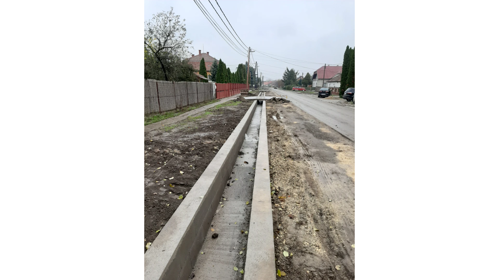 Csapadékvíz-elvezetés fejlesztése, korszerűsítése és záportározó kialakítása Mendén